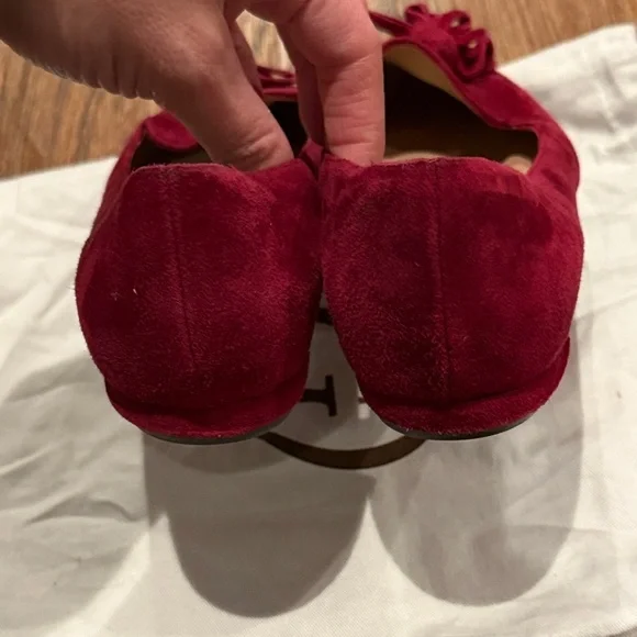 Red Suede Tassel Flats - Picture 6 of 6